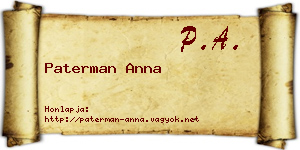 Paterman Anna névjegykártya