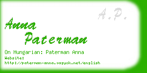 anna paterman business card